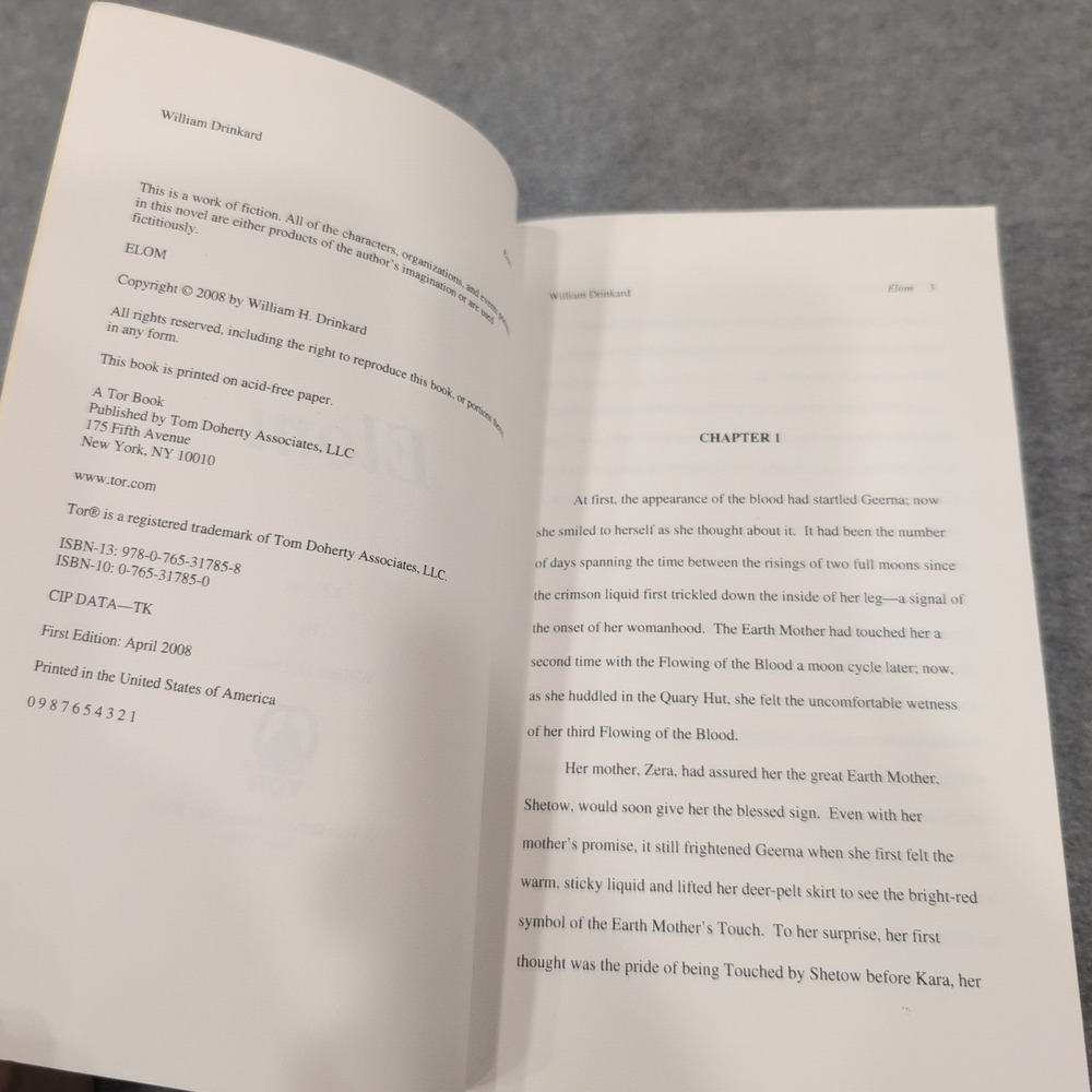 Elom A Novel by William H Drinkard Advance Bound Manuscript TOR Books Sci Fi - Picture 4 of 4
